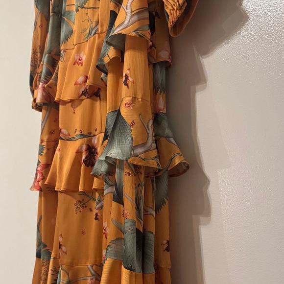 Johanna Ortiz x H&M collab Floral Mustard Yellow Dress with Bow - Picture 15 of 16
